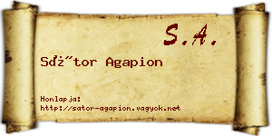 Sátor Agapion névjegykártya